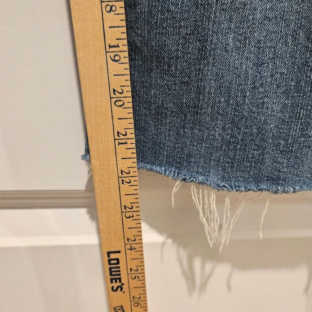 Levi's Jeans Womens 12 Blue 515 Nouveau Capris Raw Hem Stretch Denim Cropped